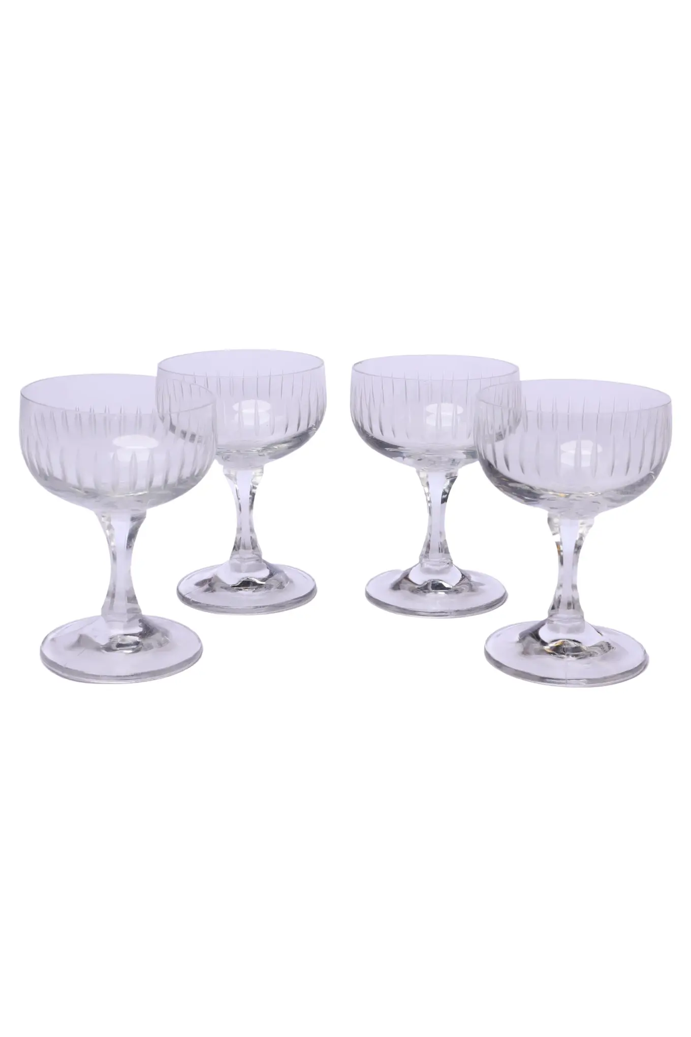 MARKENLOS 4x Elegante Vintage Schnapsgläser Transparent Glas Likörgläser Set