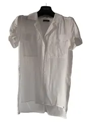 Vorschaubild 1 von Taifun Damen Bluse Hemdbluse Gr. 34/XS Weiß Casual Kurzarm