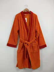 Vorschaubild 2 von Bademantel Damen Gr. 40/L Orange Polyester Komfortabel