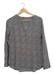 Vorschaubild 1 von Damen Bluse Gr. 38 Langarm Schwarz Grafisch Casual