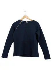 Vorschaubild 4 von Taifun Separates Damen Pullover Langarm Gr. 34 Navy Blau Sterne Reißverschluss