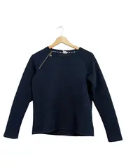 Vorschaubild 1 von Taifun Separates Damen Pullover Langarm Gr. 34 Navy Blau Sterne Reißverschluss