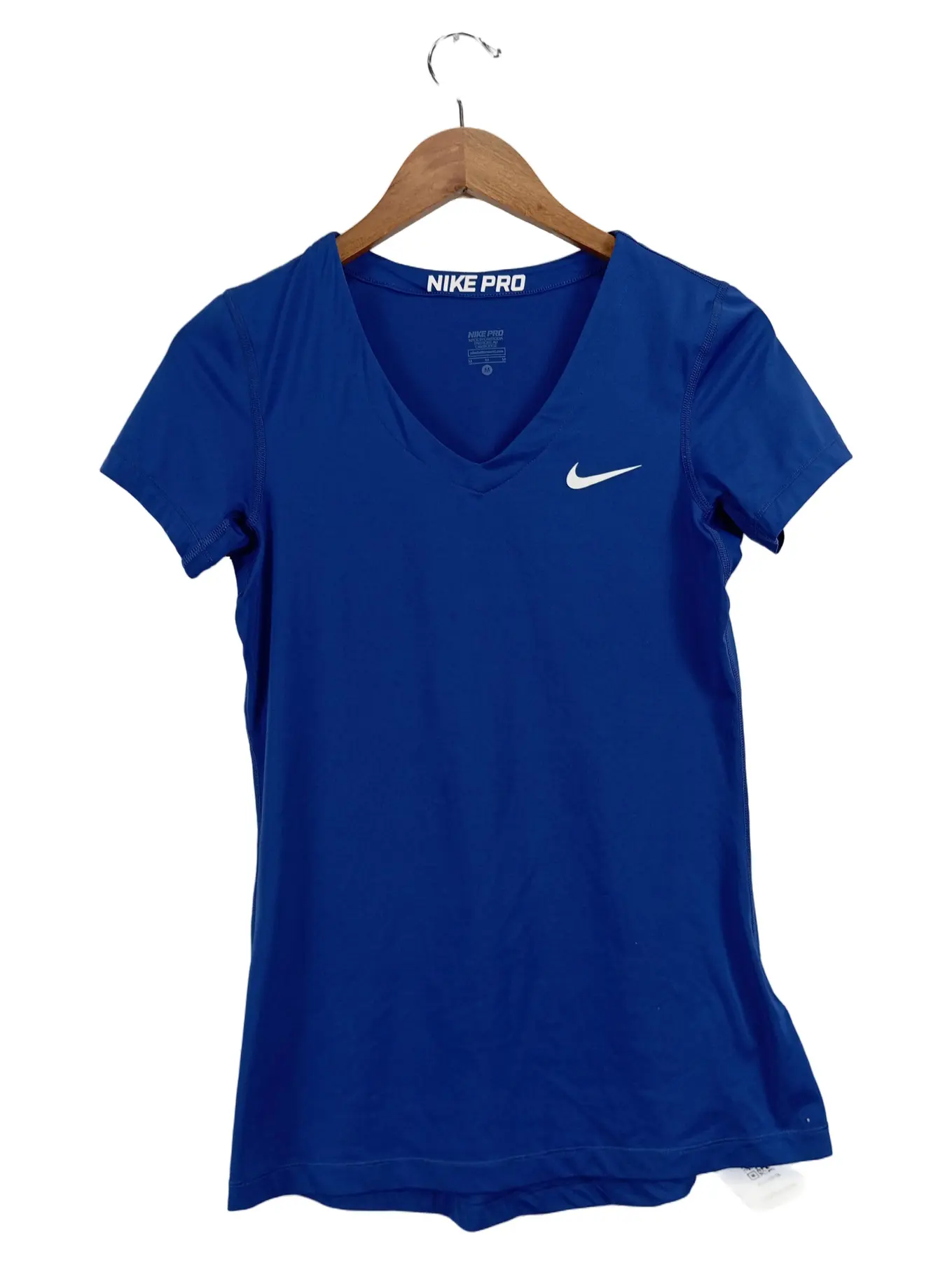NIKE Pro Damen Sport Shirt Gr. 38/M Blau Sportlich