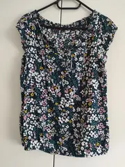 Vorschaubild 2 von Damen Bluse Blumenmuster Gr. 38 Mehrfarbig Casual Sommer