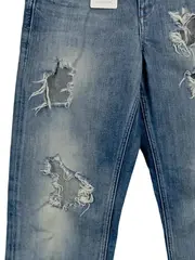 Vorschaubild 2 von Damen Destroyed Jeans Hose Blau Größe 27