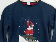Vorschaubild 2 von Kinder Pullover Weihnachten Grafik Blau 146 152 Baumwolle Langarm