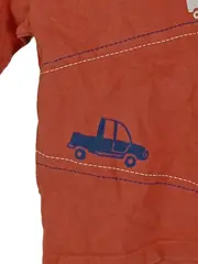 Vorschaubild 3 von Jungen Langarmshirt Gr. 80 Orange Baumwolle Auto Motiv