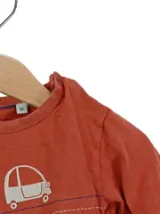 Vorschaubild 2 von Jungen Langarmshirt Gr. 80 Orange Baumwolle Auto Motiv