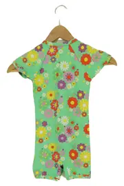 Vorschaubild 2 von Badeanzug Kinder Gr. 86 Grün Blumenmuster Kurzarm