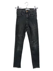 Vorschaubild 1 von Jeans Slim Fit Kinder Mädchen 140 Grau Destroyed Used-Look