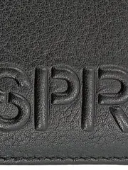 Vorschaubild 2 von Damen Leder Geldbörse Schwarz Portemonnaie Wallet Logo Print