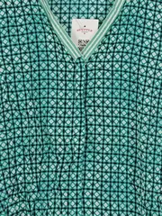 Vorschaubild 2 von Damen Bluse Gr. 34/XS Türkis Geometrisch Viskose Langarm