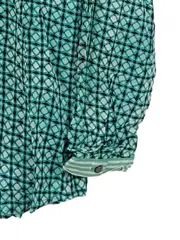 Vorschaubild 3 von Damen Bluse Gr. 34/XS Türkis Geometrisch Viskose Langarm