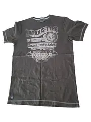 Vorschaubild 1 von Herren T-Shirt Casual Braun Gr. M Baumwolle Print Kurzarm