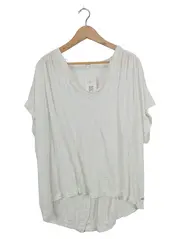 Vorschaubild 1 von Damen T-Shirt Gr. 42/XL Weiß Casual V-Ausschnitt