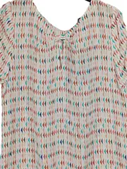 Vorschaubild 3 von Damen Bluse Gr. 36/S Geometrisch Mehrfarbig Kurzarm Modern