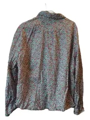 Vorschaubild 3 von Damen Hemdbluse Blumenmuster Gr. 44 Mehrfarbig Langarm