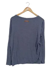 Vorschaubild 2 von Damen Langarmshirt Gr. 38/M Blau Basic Casual Viskose
