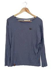 Vorschaubild 1 von Damen Langarmshirt Gr. 38/M Blau Basic Casual Viskose