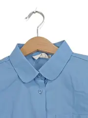 Vorschaubild 3 von Kinder Hemdbluse Gr. 134 Blau Kurzarm Uni Klassisch Schule