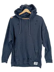 Vorschaubild 2 von Herren Kapuzenpullover Hoodie Gr. M Blau Distressed Used Look