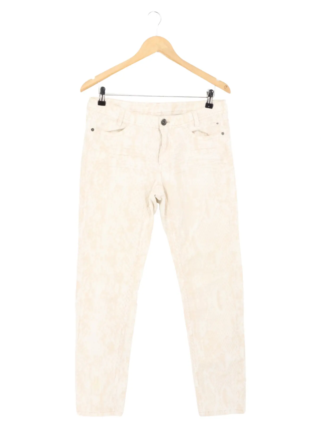 MARC CAIN SPORTS Mom Jeans Damen 40/L Beige Tierdruck Elegant