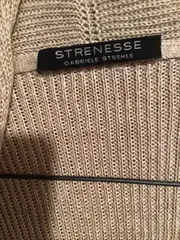 Vorschaubild 7 von Damen Strickjacke Gr. 34 Beige Leinen Bindegürtel Cardigan