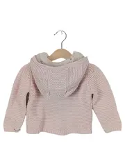 Vorschaubild 2 von Kinder Strickjacke Rosa Gr. 74 Kapuze Herzen Baumwolle Polyester