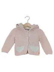 Vorschaubild 1 von Kinder Strickjacke Rosa Gr. 74 Kapuze Herzen Baumwolle Polyester