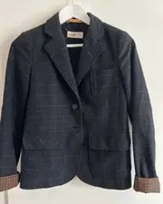 Vorschaubild 4 von Damen Blazer Gr. 34/XS Schwarz Kariert Klassisch Business