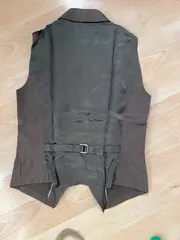 Vorschaubild 4 von Damen Anzugweste Business Braun Gr. 36/S Ärmellos Baumwolle