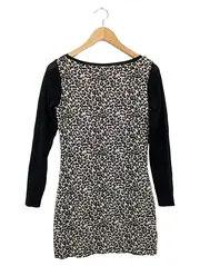 Vorschaubild 2 von Damen Freizeitkleid Gr. 34/XS Schwarz Weiß Animal Print Minikleid