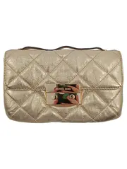 Vorschaubild 1 von Damen Umhängetasche Gold gesteppt Leder Elegant Luxus