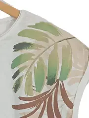 Vorschaubild 4 von Damen T-Shirt Blumenprint Gr. 40/L Weiß Casual Kurzarm