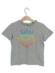 Vorschaubild 1 von T-Shirt Kinder Junge Grau Schriftzug Logo Print Gr. 104 110 Baumwolle