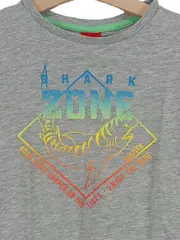 Vorschaubild 2 von T-Shirt Kinder Junge Grau Schriftzug Logo Print Gr. 104 110 Baumwolle