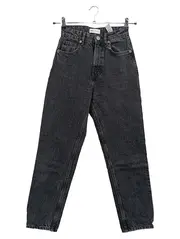Vorschaubild 1 von Jeans Damen Straight Leg High Waist Grau Gr. 34 Casual Denim Hose