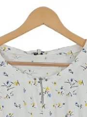 Vorschaubild 2 von Damen Bluse Gr. 40;L Weiß Blumenmuster Casual Langarm