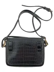 Vorschaubild 2 von Damen Umhängetasche Schwarz Kroko-Prägung Crossbody Bag Gold-Verschluss
