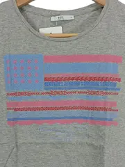 Vorschaubild 2 von Damen T-Shirt Grafik Print Kurzarm Grau Baumwolle S