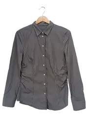 Vorschaubild 1 von Hemdbluse Damen Gr. 38/M Schwarz Gestreift Klassisch Business