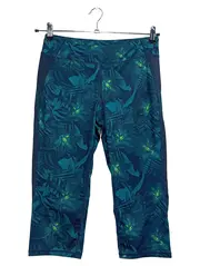 Vorschaubild 1 von Damen Sport Leggings Caprihose S Petrol Blumenmuster