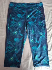 Vorschaubild 3 von Damen Sport Leggings Caprihose S Petrol Blumenmuster