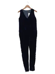 Vorschaubild 1 von Damen Jumpsuit Overall Gr. 38 Blau Samt Elegant