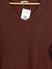 Vorschaubild 6 von Damen Pullover Gr. 40/L Braun Strukturmuster Casual Langarm