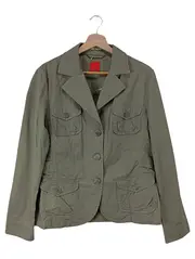 Vorschaubild 1 von Damen Leichte Jacke Gr. 42/XL Oliv Casual Baumwolle Übergangsjacke