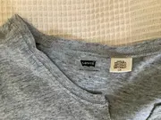 Vorschaubild 4 von Damen T-Shirt Gr. L Grau V-Ausschnitt Logo Print Baumwolle