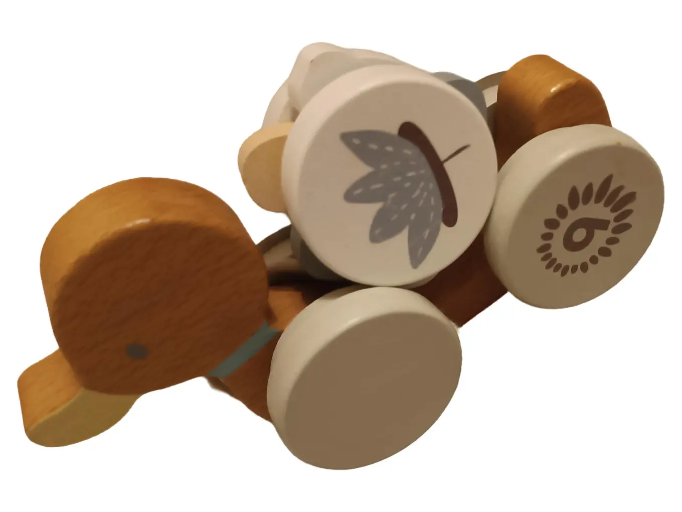 BIECO Holz Tier Nachziehspielzeug Baby Kleinkind Schnur ab 12 Monate