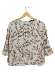 Vorschaubild 1 von Damen Bluse XS Blumenmuster Feminin Mehrfarbig 3/4-Arm