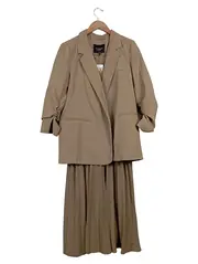 Vorschaubild 1 von Damen Business Kostüm Rock Blazer Set Beige Gr. 40